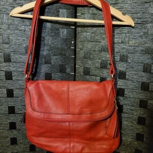 Candace Christian NAPA VALLEY Red Leather Shoulder Bag
